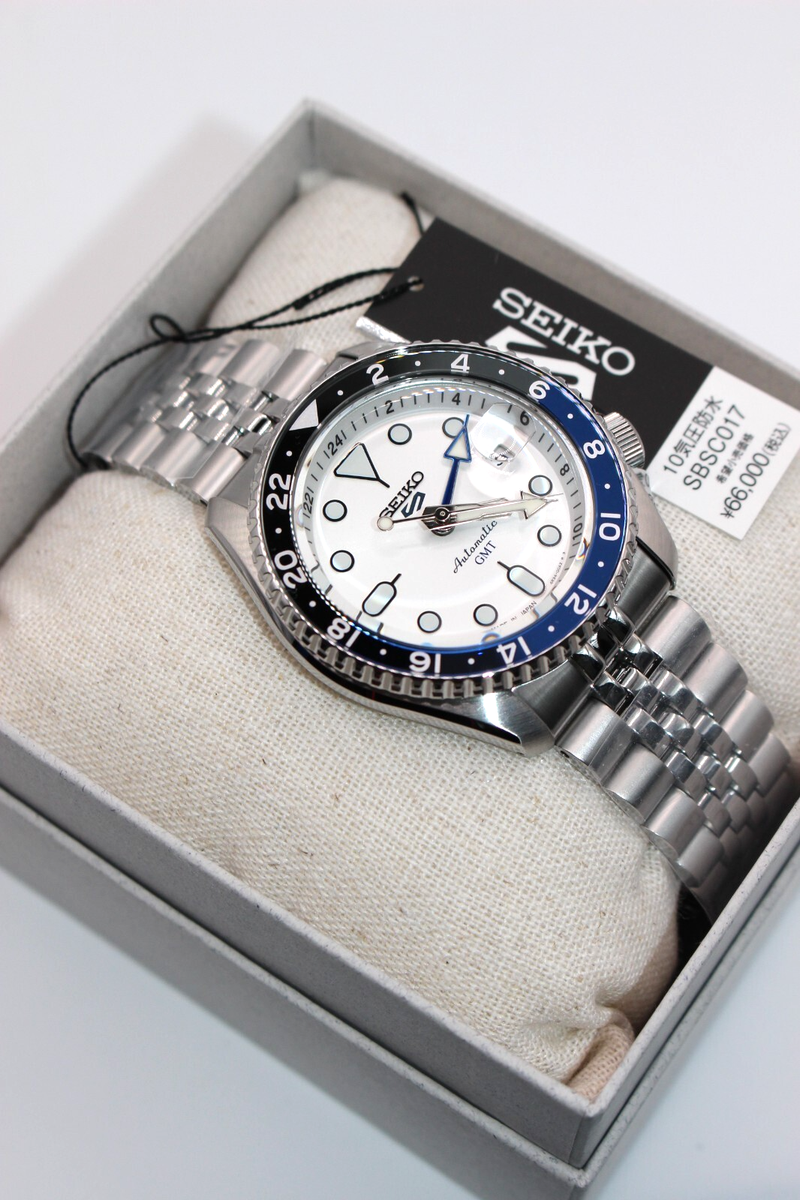 Seiko 5 Sports SBSC017 SKX GMT Automatic White Dial Men Watch New