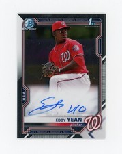 EDDY YEAN 2021 Bowman Chrome 1st Auto Rc #CPA-EY Washington Nationals