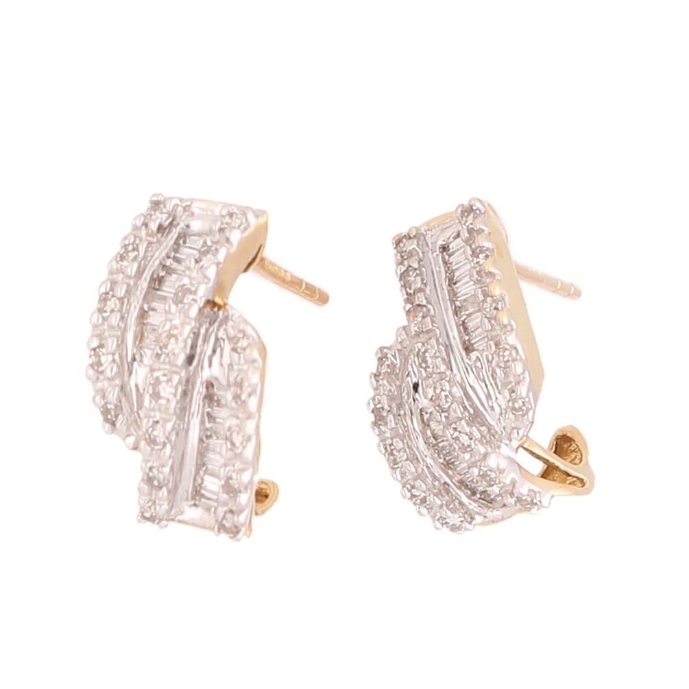 9Carat Yellow Gold 0.50ct Diamond Stud Earrings (8x14mm)