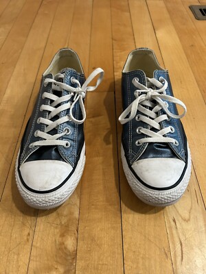 blue metallic converse