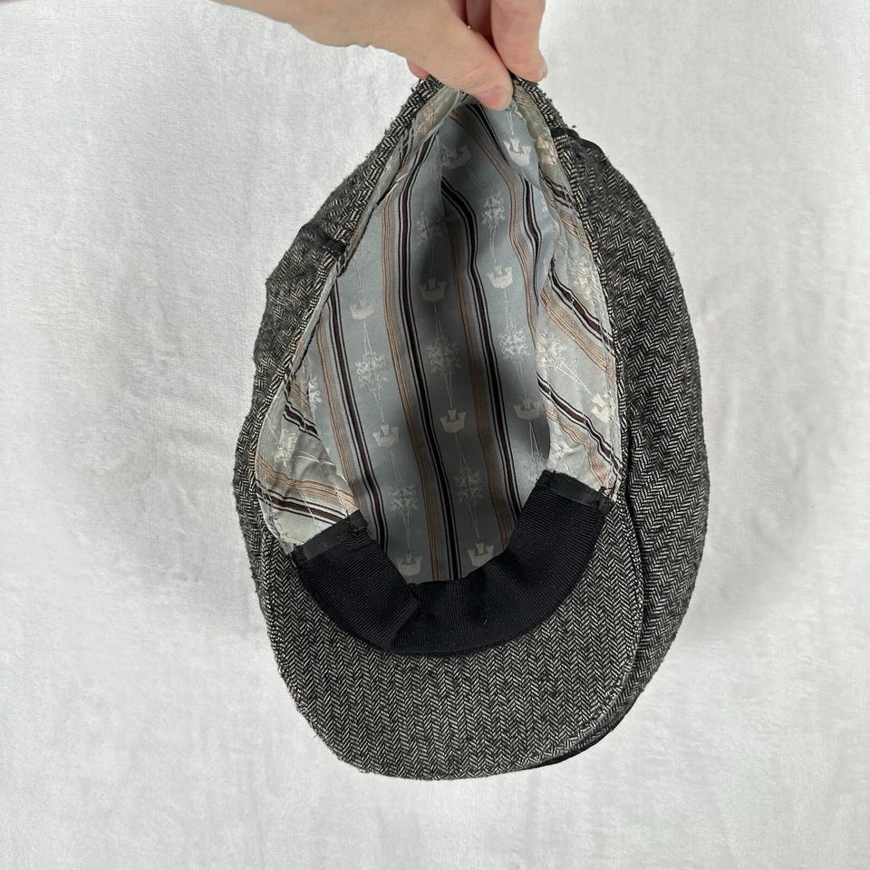 Sombrero De Colección Goorin Bros Para Hombres M Boina Cadete Gorra Plana Gris Espiga Tejido Foto 3 de 4