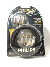 Philips PXT1000 Series: PXT1108 6ft Gold Composite Video + Stereo Audio Cables