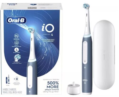 Oral-B IO Series 4 Electric Toothbrush w/Case, Charger & 1 Brush Head-Slate Blue - 第 1/5 張圖片