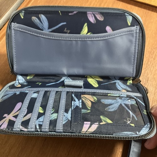 Lug Splits XL RFID Wristlet Wallet - Muted Blue Moon Zip Around - Picture 5 of 7