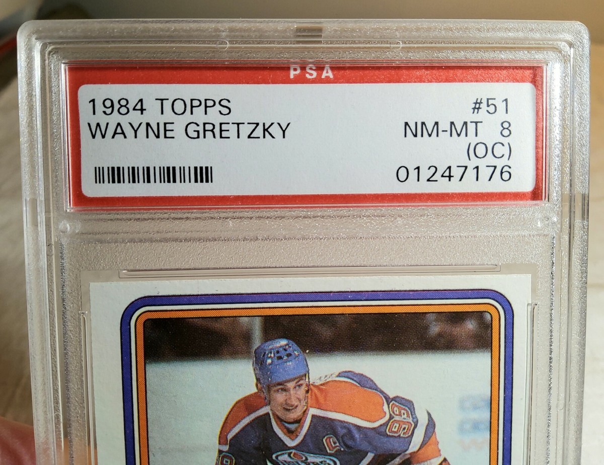 1984 TOPPS WAYNE GRETZKY #51 HOCKEY CARD PSA GRADED NM-MT 8 (OC