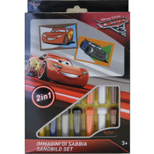 SET GIOCO CARS SAETTA MCQUEEN DISNEY BAMBINO IMMAGINI DI SABBIA 2 IN-1-IMMAGINI