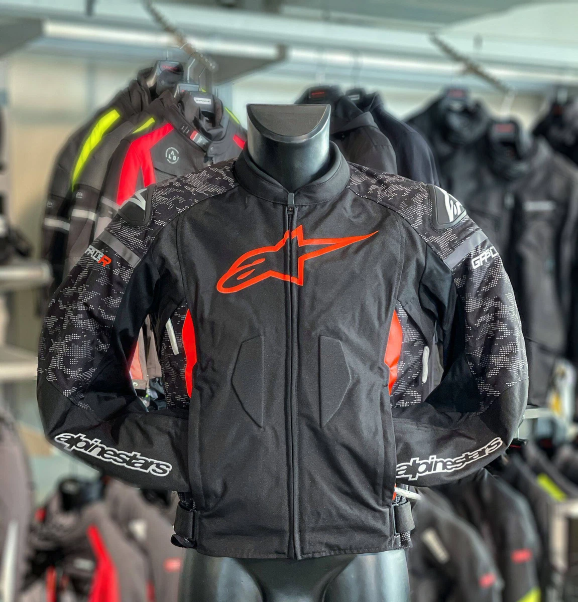 Giacca Alpinestars T-GP Plus R V3 Black Camo Red Protezioni Moto Cordura TG  XL