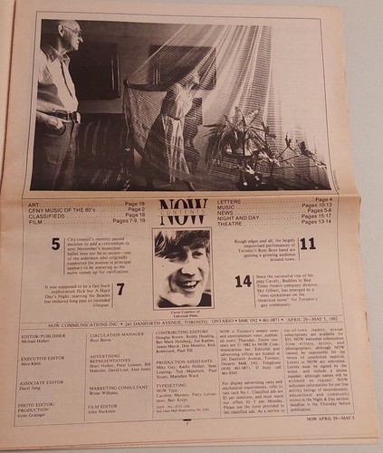 NOW Newspaper April 29 1982 Beatles Rent Boys Joe King Carrasco Sky Gilbert - Picture 7 of 22
