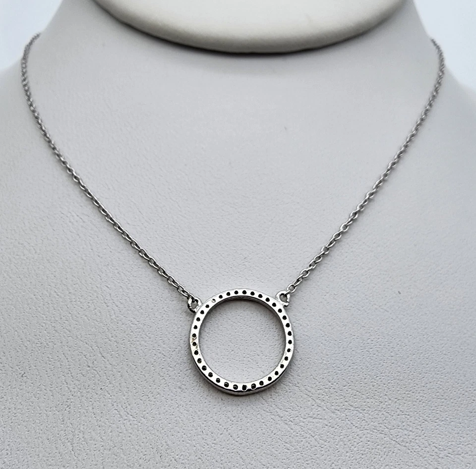 Anillo de eternidad de plata de ley 925 con diamantes de 0,17 quilates de 18,5" Ag 22176 Foto 2 de 4