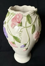 Vintage Sanor Cerámica Sweet Pea 10” Vase
