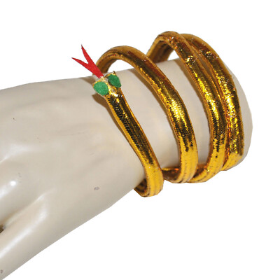 Funny Fashion Cleopatra Egyptian Snake Asp Halloween Polyester Bracelet, Gold...