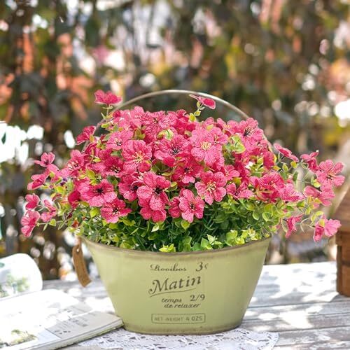 10 Bundles Artificial Flowers for Outdoors Fake Silk Flowers for outside Faux Ha - Picture 2 of 7