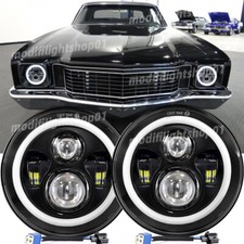 Fit Chevy Monte Carlo 1970-1975 7 Round Projector Led Headlights Halo Drl Hilo