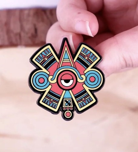 Nahui Ollin Symbol Aztec Mexica Cosmology Native American South Central Pin - Picture 3 of 4