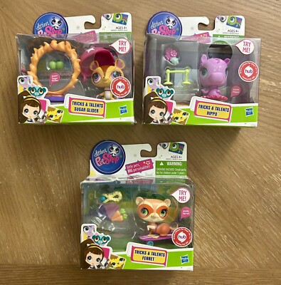 New Littlest Pet Shop LPS Tricks & Talents Ferret 2393 Hippo 2394