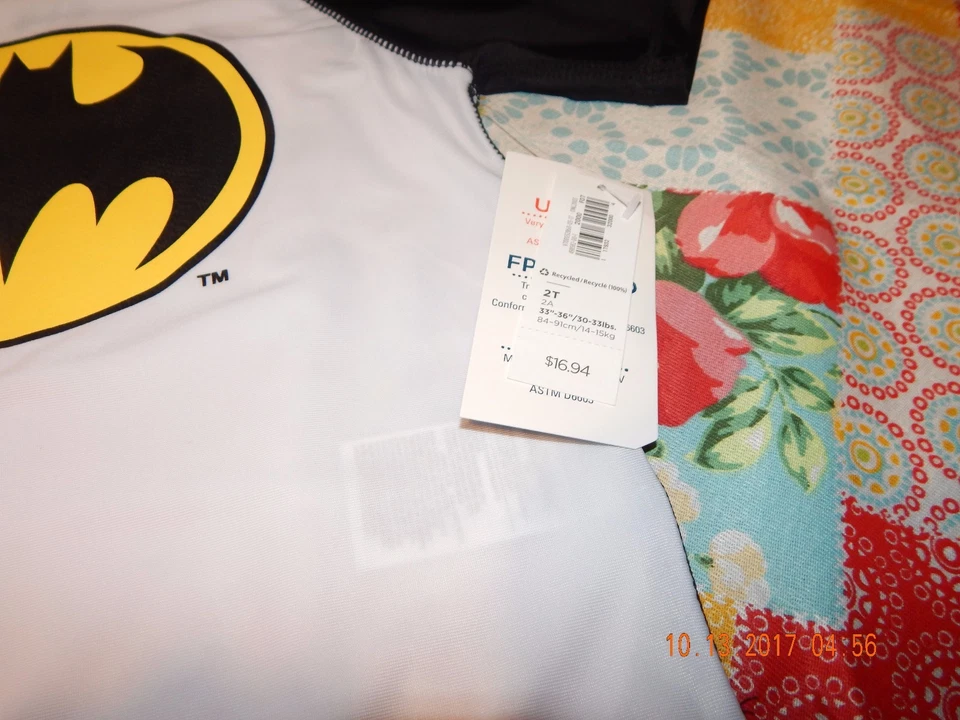 Camiseta DC Comics, Batman Boys 2 (niño pequeño) protección UV (totalmente nueva) Foto 2 de 4