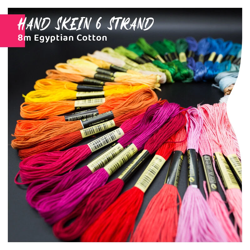 50-300 Coloured Egyptian Cotton Embroidery Cross Stitch Thread Floss Hand Skeins - image 2 of 4