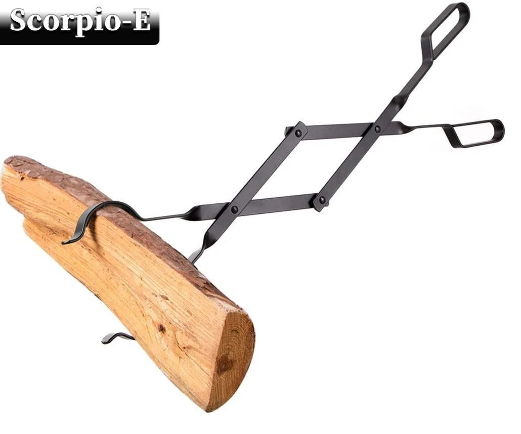 Heavy Duty Campfire Tongs Fireplace Log Grabber Fire Pit Barbecue Tool  Grill | eBay