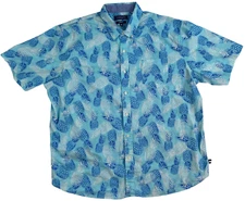 Crown & Ivy Classic Fit Pineapple Print Button Down Shirt Mens XXL Cruise Fun
