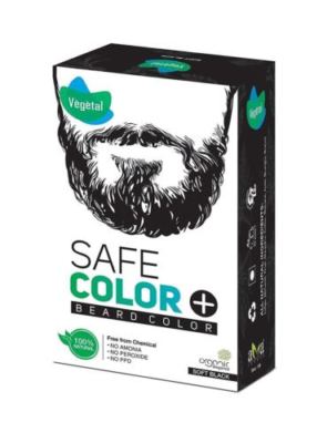 100% Natural Vegetal Safe Beard Colour With Organic Elegance (Soft Black)- 25g