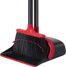 Broom and Dustpan Set for Home, Upgrade 52" Long Handle with Stand up Dustpan