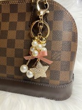 Pink Star Pearl Pendant Bag Charm Keychain women s Fashion Accessories New