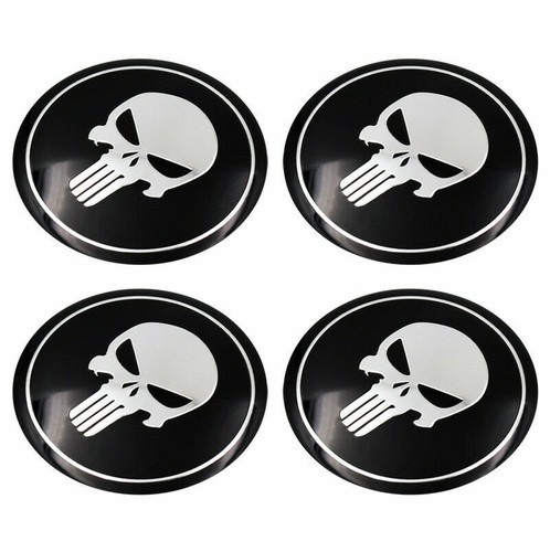 4PCS 2.5"/ 65MM Skull Car Wheel Center Cap Badge Vinyl Decal Stickers - 第 1/7 張圖片