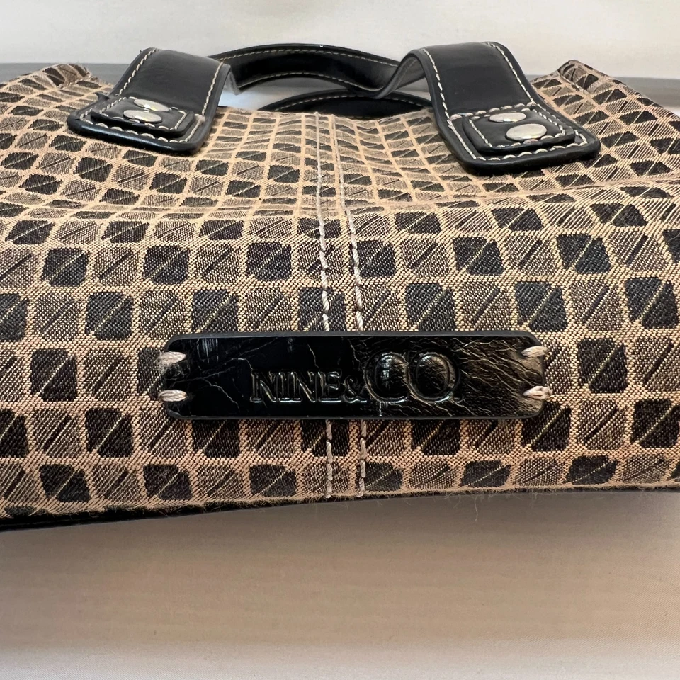 Bolso de mano Nine and Co. vintage pequeño superior tela excelente estado Foto 3 de 4