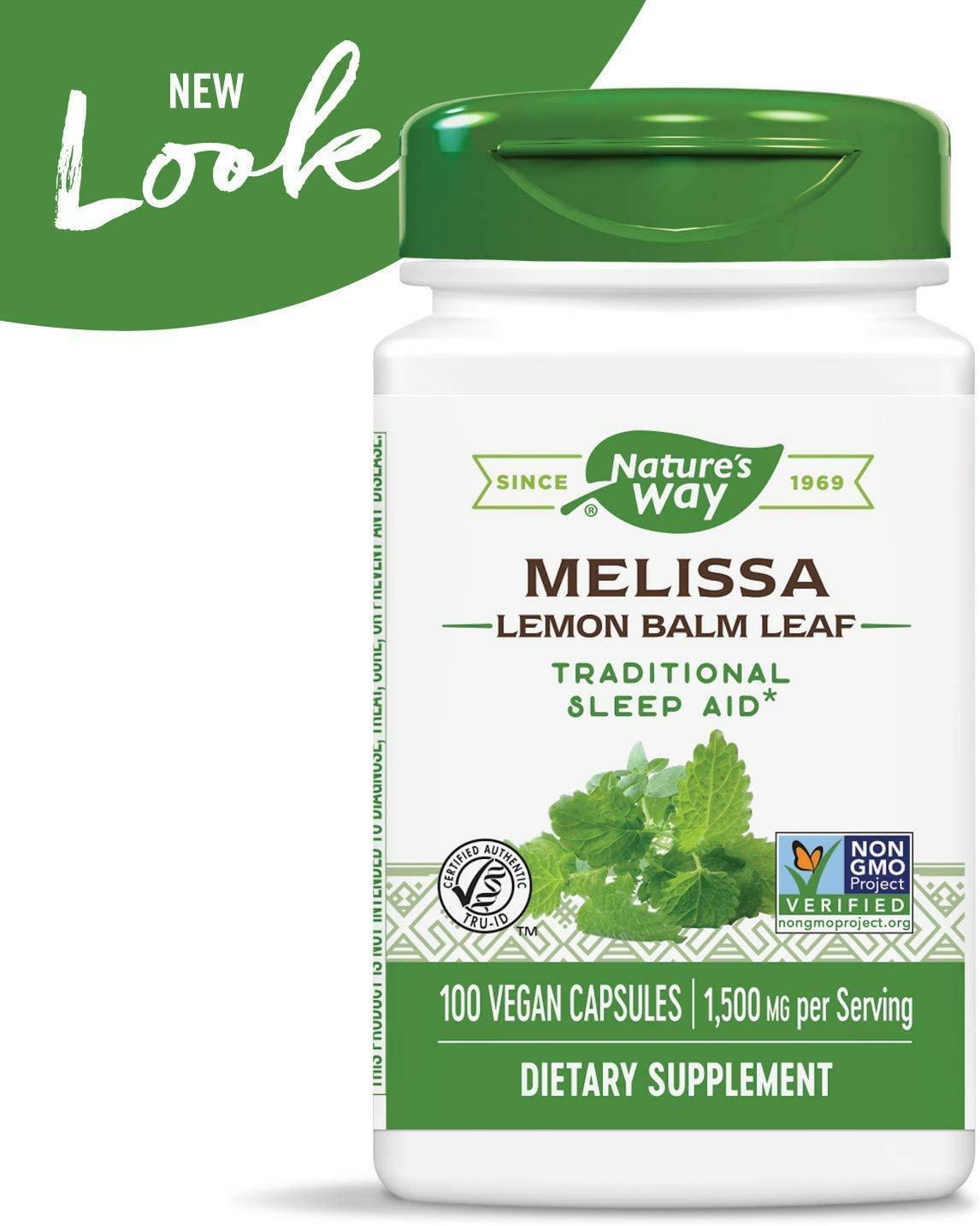 Melissa Lemon Balm Leaf 1500 Mg Super Concentrated Sleep Aid, 100 Veg