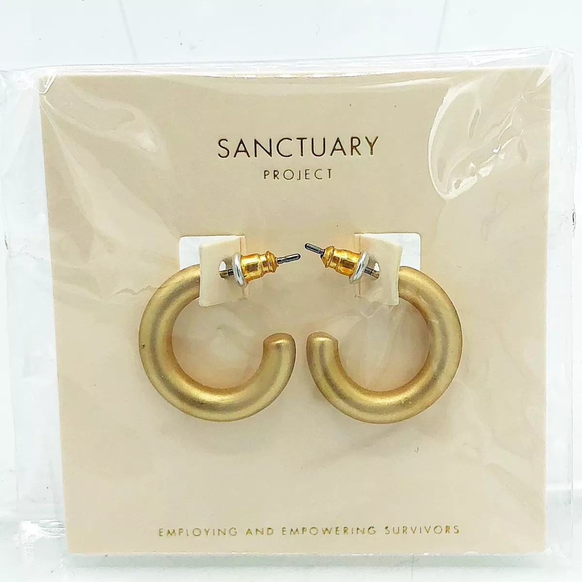 Chunky matte gold hoop earrings deals