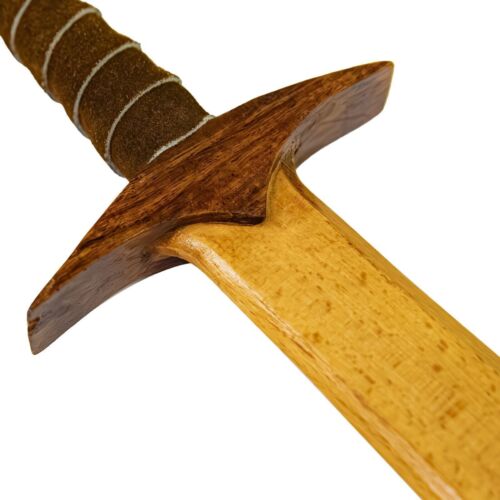 Medieval Pretend Play Practice Sheesham Wood Wooden Dagger w/ Leather Handle - Picture 4 of 5