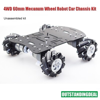 4WD 60mm Mecanum Wheel Robot Car Chassis Kit for Raspberry Pi DIY ot25