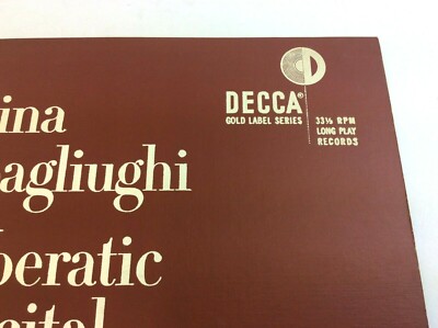 Lina Pagliughi Operatic Recital Decca Gold Label 33 1/3 DL 7503