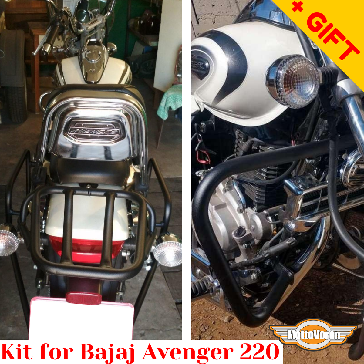 For Bajaj Avenger 220 Rack luggage system Crash bars Side carriers