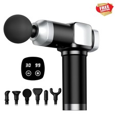 Percussion Electric Muscle Massager: 6 Attachments for Whole Body Pain Relief