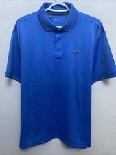 NEW Men's Under Armour HeatGear Golf Polo Shirt Blue XL Short Sleeve NWT