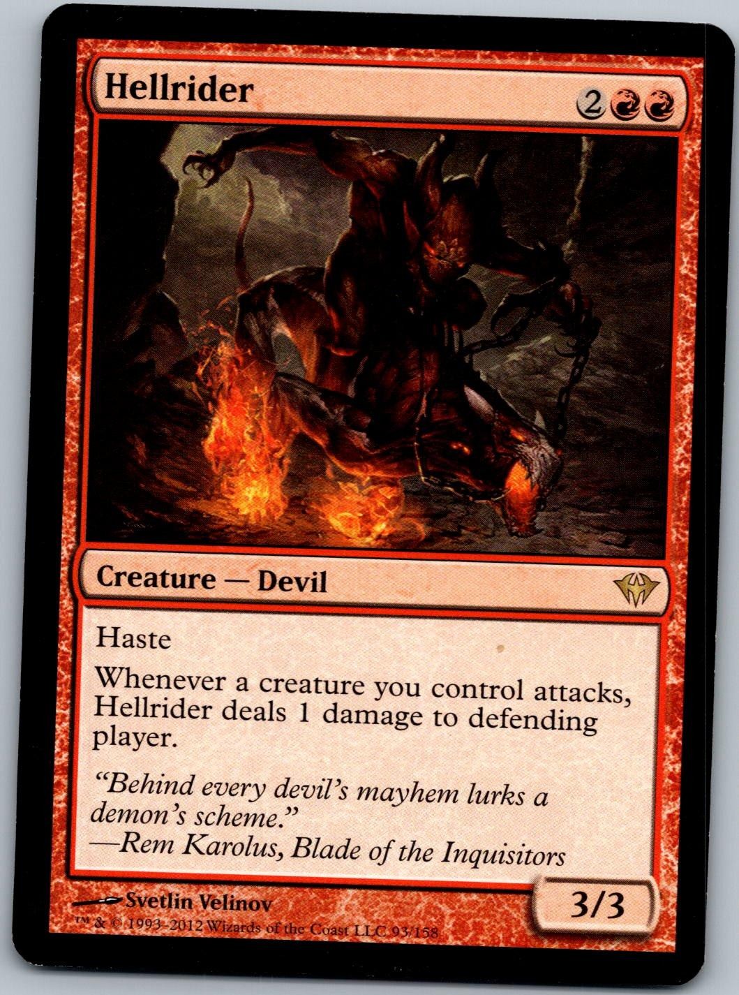 Hellrider 93 Rare Dark Ascension Magic: The Gathering Lightly Played