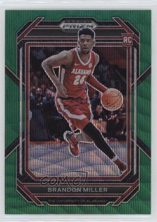 2023-24 Panini Prizm Draft Picks Green Wave Prizm Brandon Miller #63 12b7