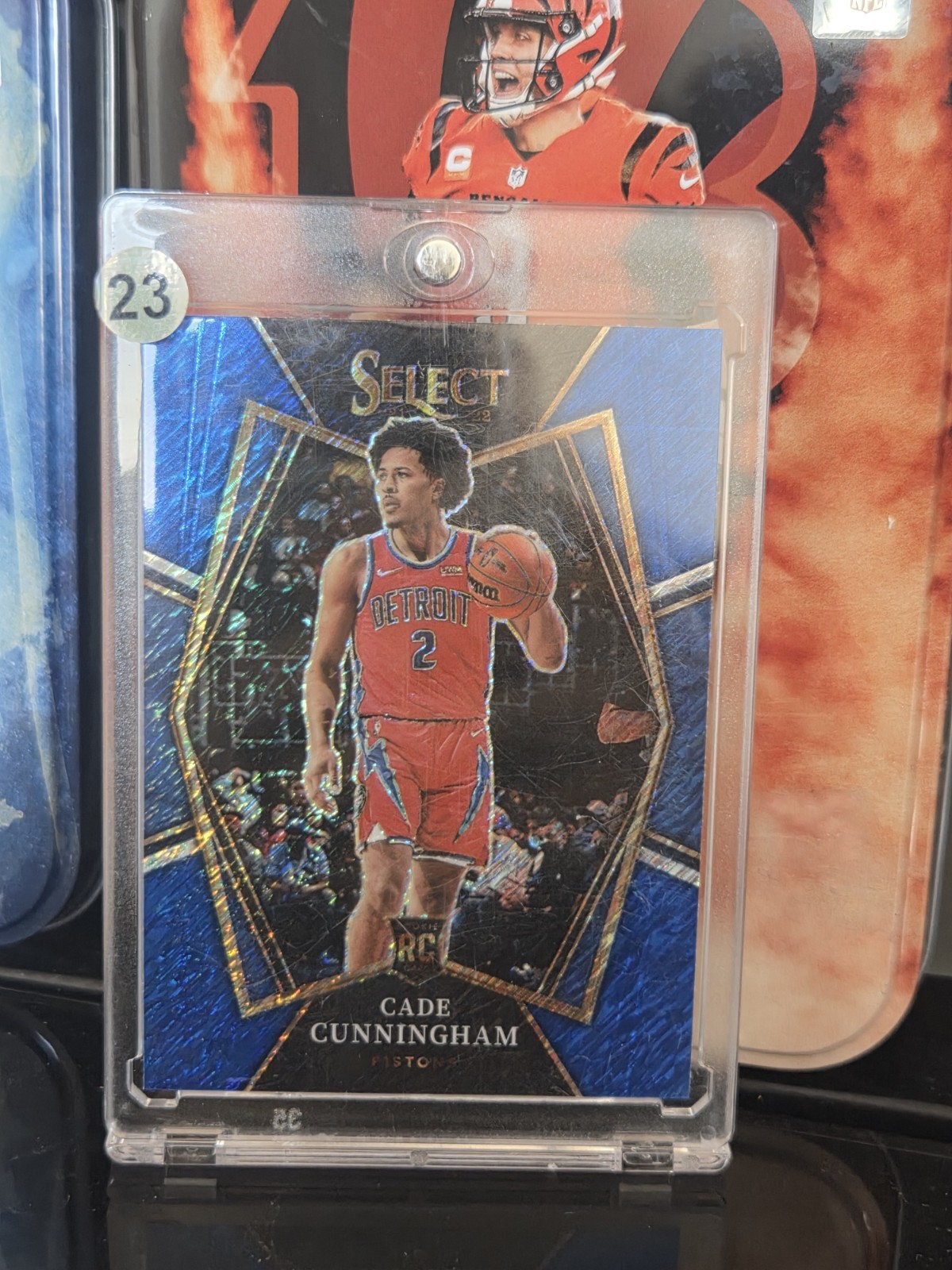 2021-22 Panini Select - Premier Level Cade Cunningham #116 Blue Shimmer Prizm RC