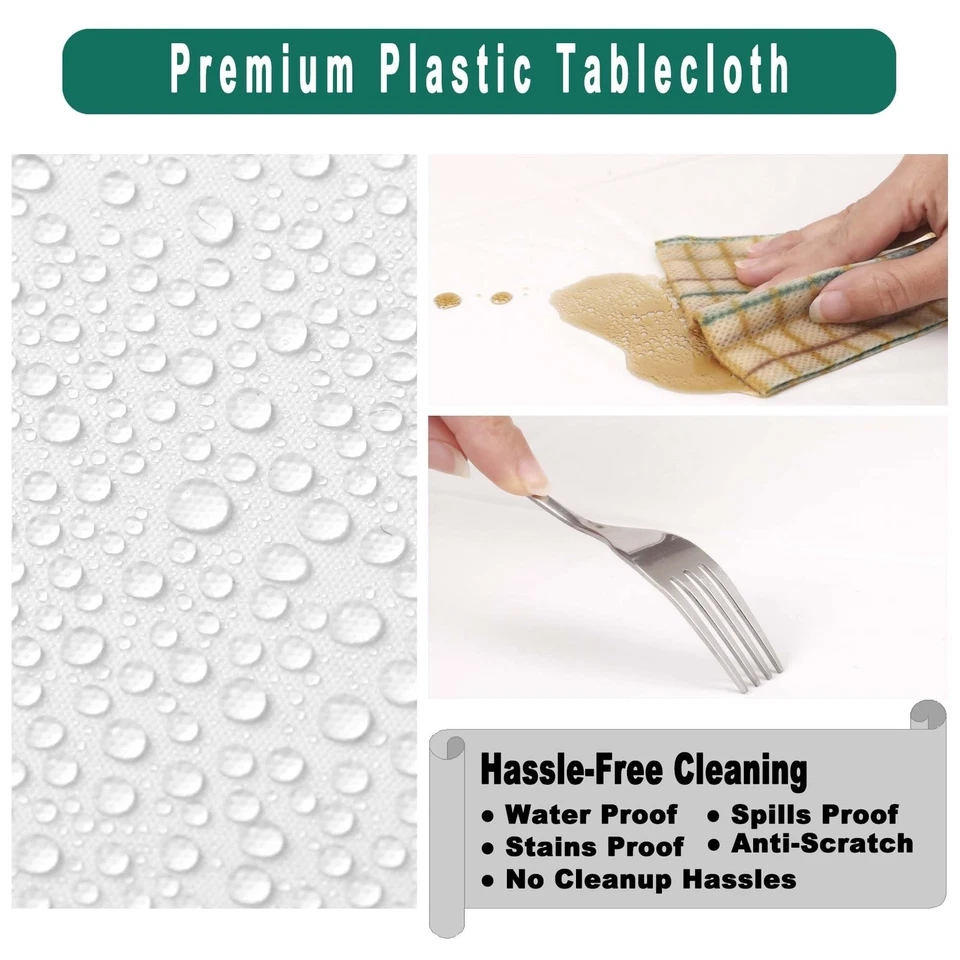 Disposable Gingham Tablecloth, 2 Pack Plastic Table Cover, Red - Image 4 of 4