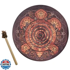 10 Inch Turtle Shaman Drum, Tree of Life Decoration Design Handma Drum With D