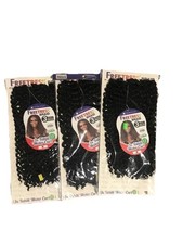 Freetress Braid 3X Water Curl Crochet Hair 12" inches 3 packs 1B