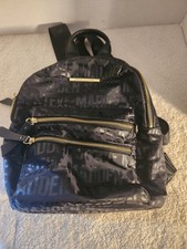 Meduim Size Steve Madden Black Backpack Gold Trim