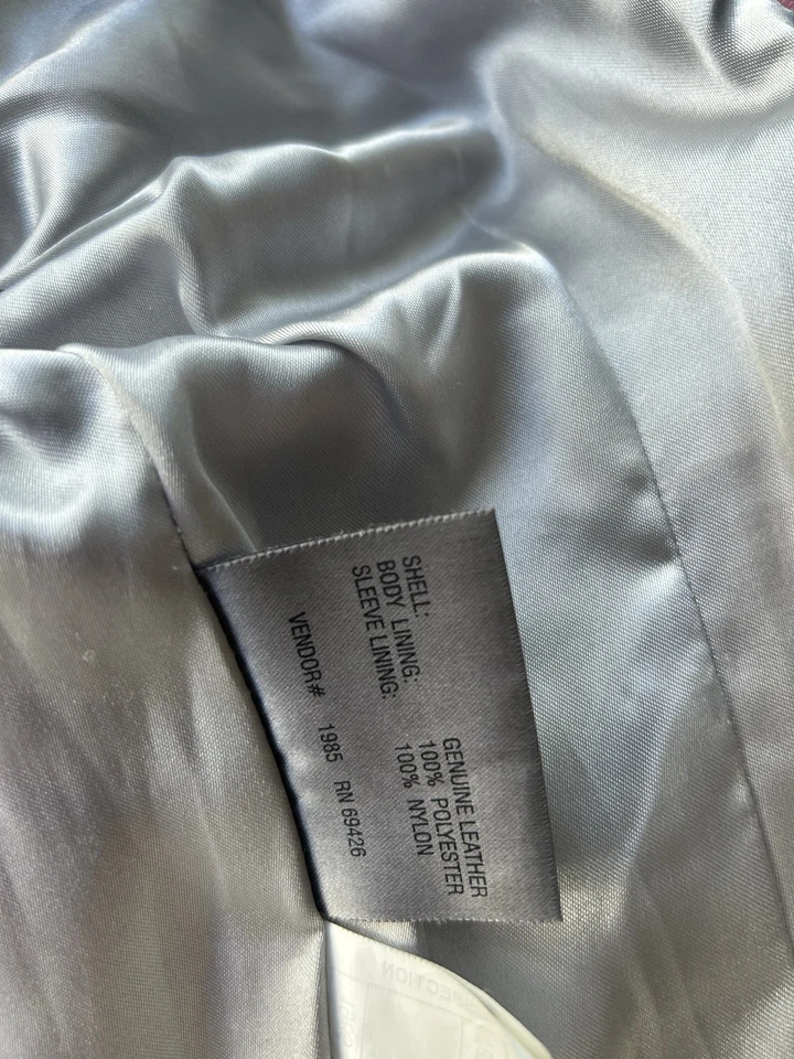 Wilsons Maxima 皮革夹克拉链粉色摩托复古骑手尺寸 M 拉链 — 第 4/4 张图片