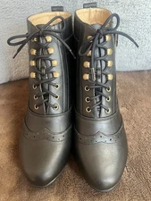 Comfortview Ankle Leather Lace-Up Boots Brogue Style Size 8