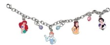 Disney Princess Charm Bracelet With Charms, Silver-Tone Chain ,Multicolor Beads