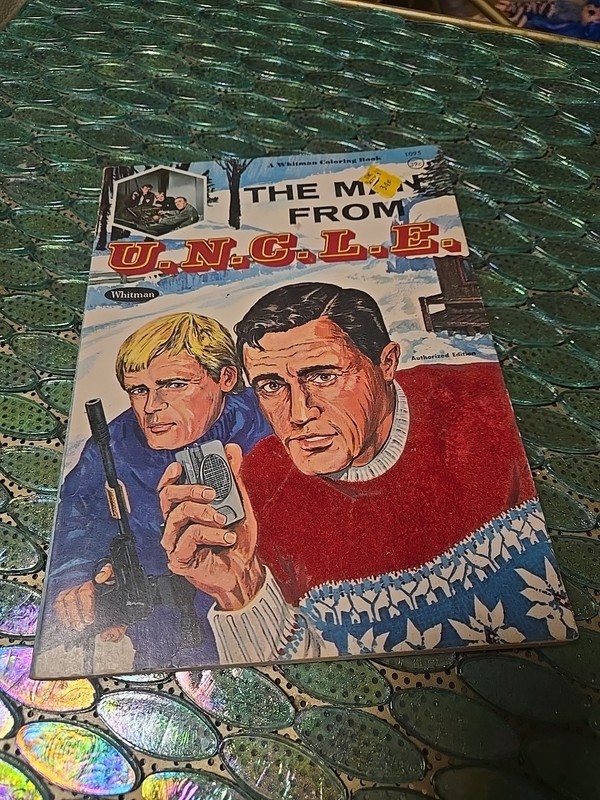 1967 THE MAN FROM U.N.C.L.E.  COLORING BOOK Whitman Majority Of Pages Not Colore