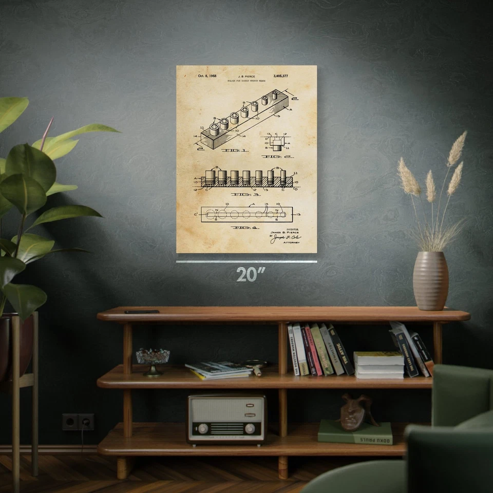 Wrench Socket Holder Patent Wall Art Poster, Canvas or Framed Repair Shop Art - Image 4 of 4