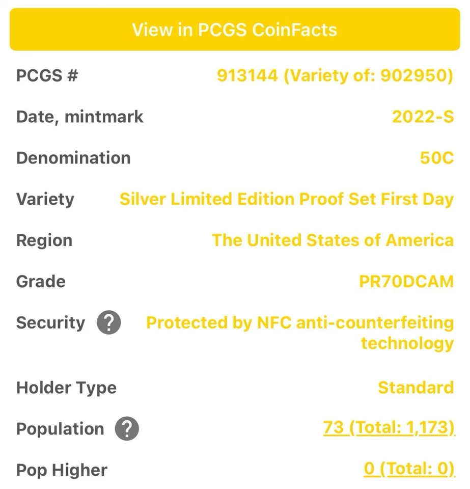 2022-S Silver Kennedy Half • PCGS PR70DCAM FDOI • Limited Edition Proof Set - Image 4 of 4