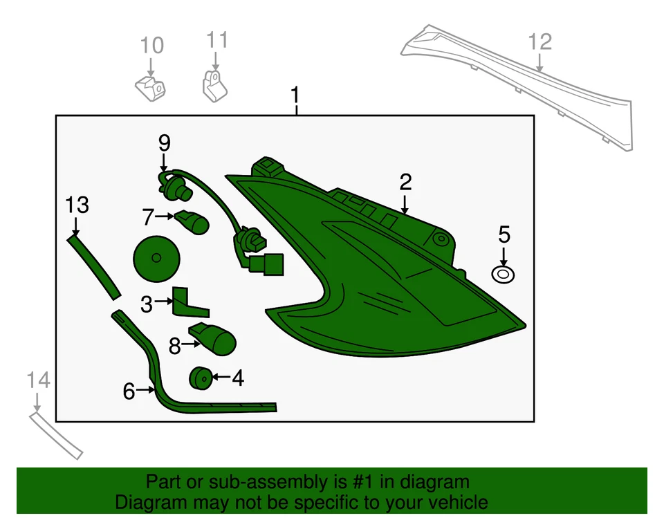 Conjunto de lâmpada genuína combinação traseira direita 26550-1EA6A - Imagem 3 de 3